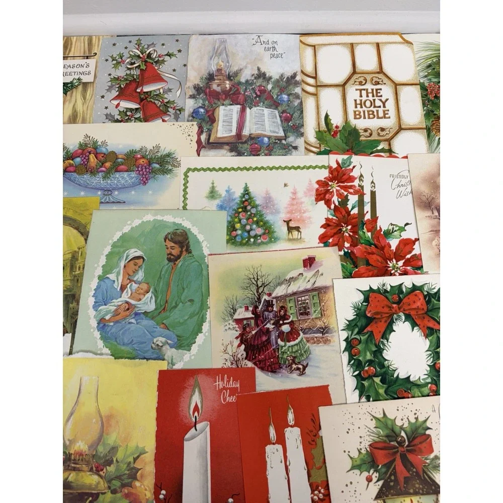 Vintage Retro Christmas Cards Fronts ONLY 1950s 1960s Scrapbooking Crafts 50+
